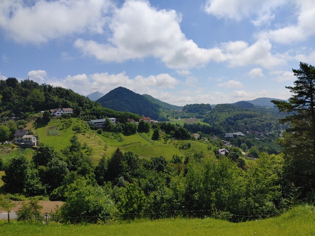 A view of green hills 