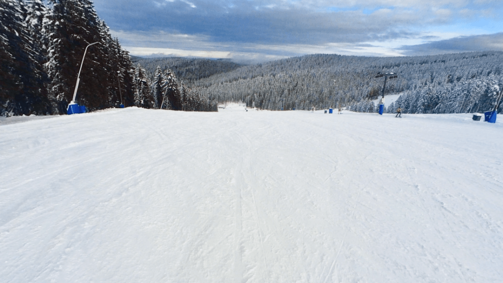 A view of a ski slope at the Rogla ski resort
