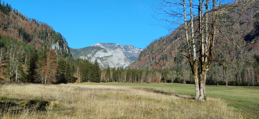 View of the vally with the peaks in the distance