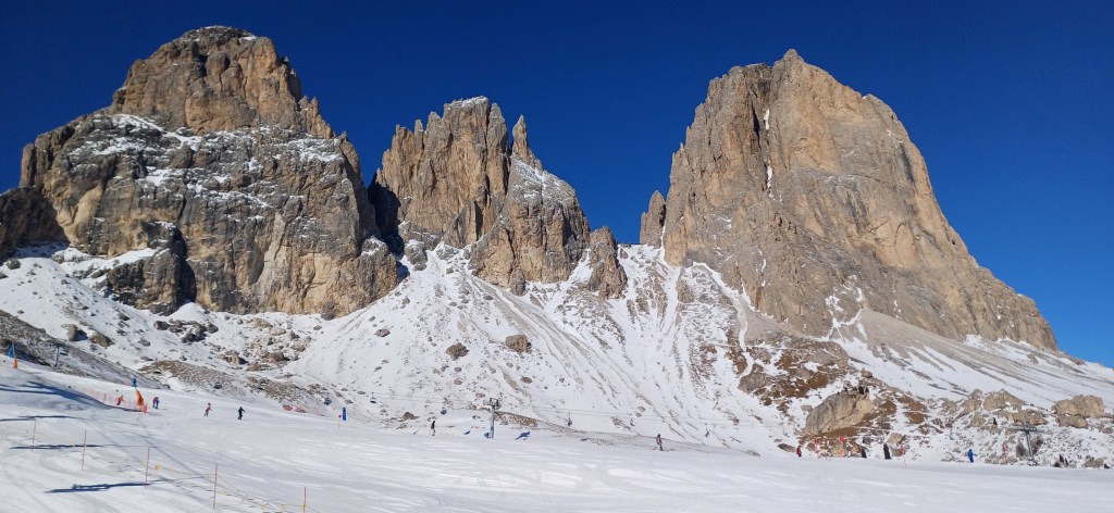 The three peaks of the Sassolungo group.
