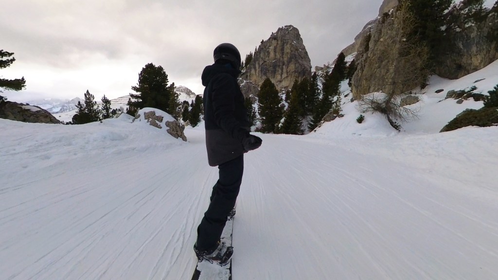 A view of Citta dei Sassi ski run, in the Dolomites.